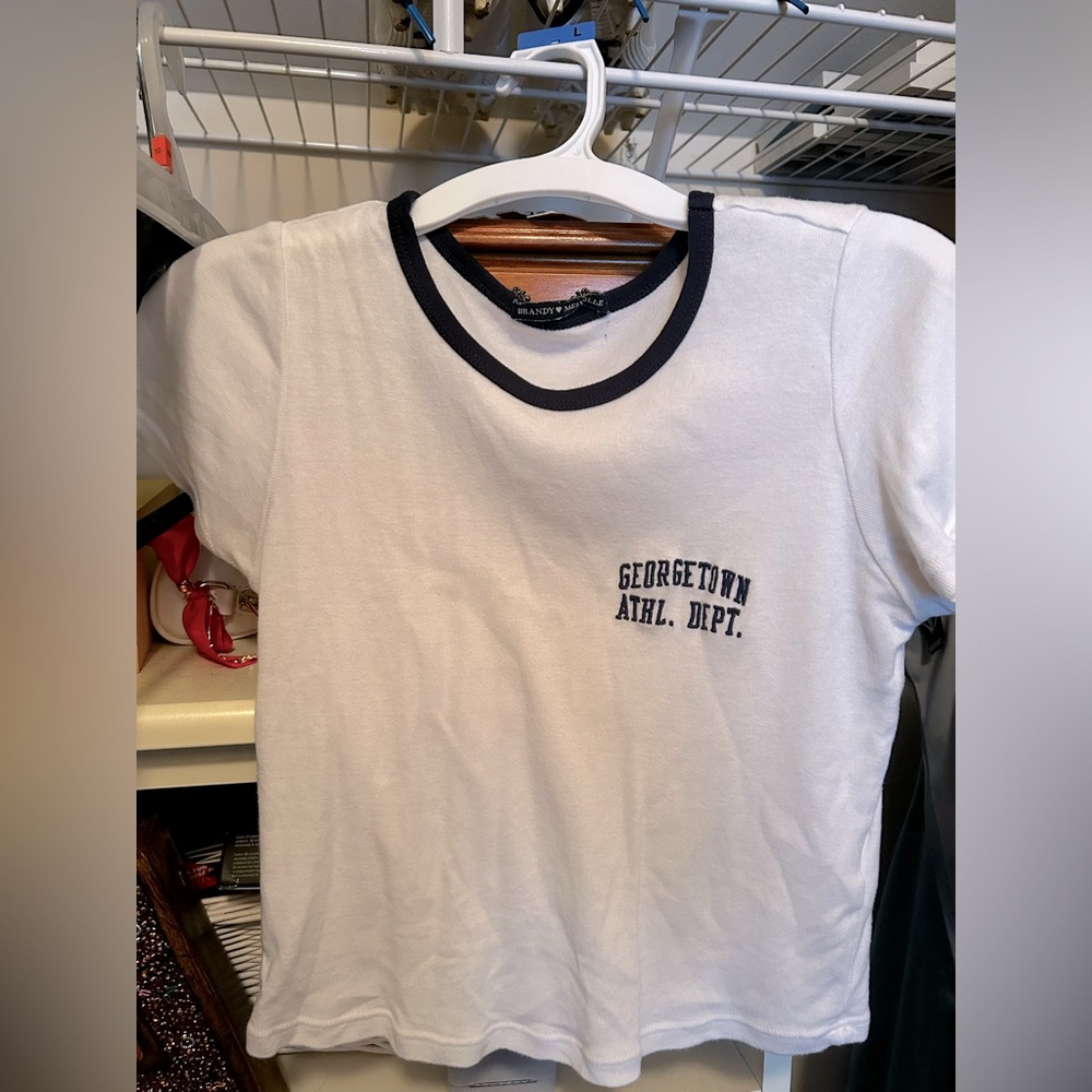 Cropped white brandy Melville shirt!
